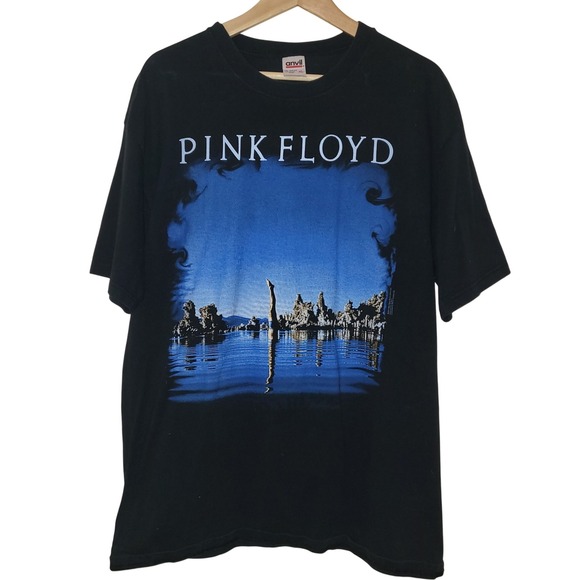 Pink Floyd Wish You Were Here Vintage 1996 Anvil Black Double-sided Shirt - XL